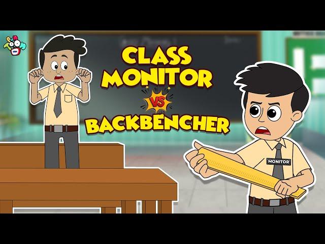 Class Monitor vs Backbencher | Animated Stories | English Cartoon | Moral Stories | PunToon Kids