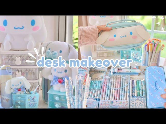 Desk + stationery organization makeover (sanrio) ･ﾟ:*⋆୨୧˚