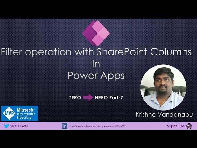 Filter operation with SharePoint Columns in Power Apps