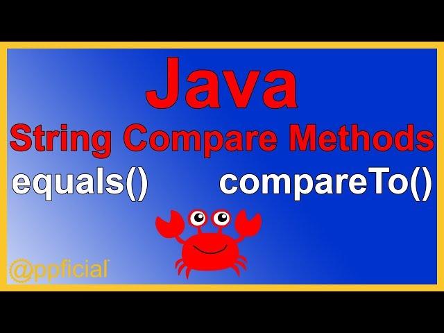 Java String Comparison Methods - equals equalsIgnoreCase compareTo - Java Programming - Appficial