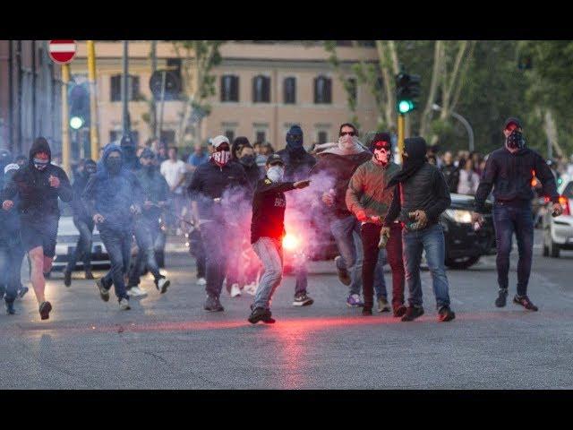 Hooligans Liverpool Vs Holligans As Roma Violence Riot 24/04/2018