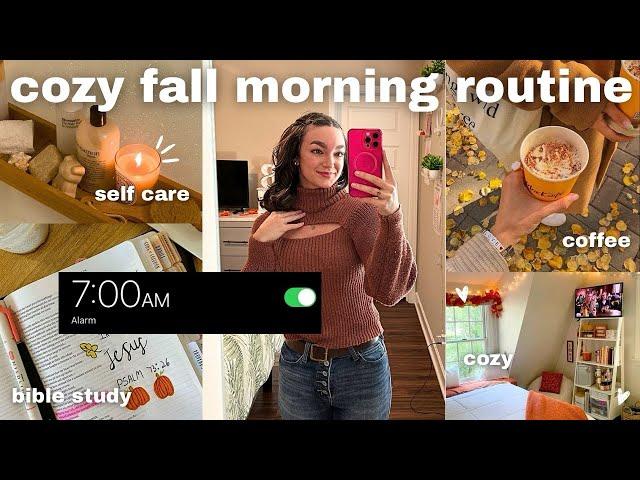 COZY FALL MORNING ROUTINE | self care routine, cozy vibes, bible study, grwm, coffee & more