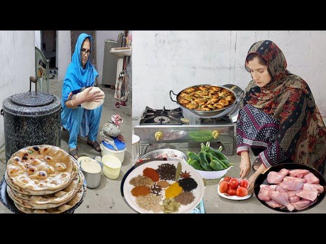 Village Life || Sham Ke Khane Ki Routine Chiken Karahi Recipe Tandoori Roti Ke Sath || Irma's family