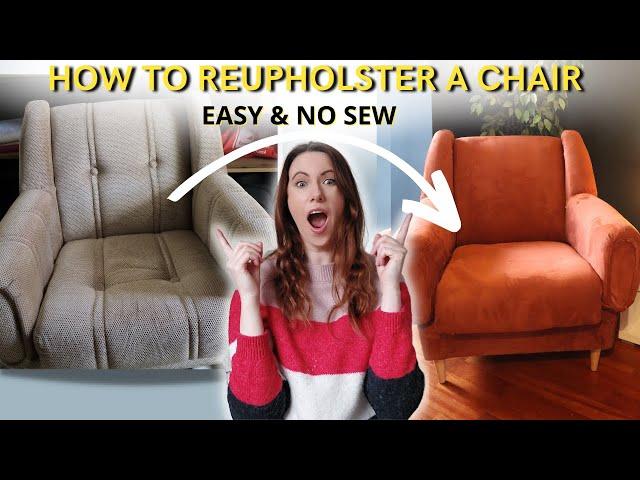 Arm chair revamp, no sewing!! easy tutorial