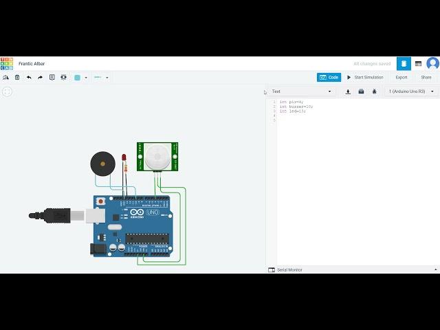 PIR Motion Detector Sensor with Arduino (Simulation)