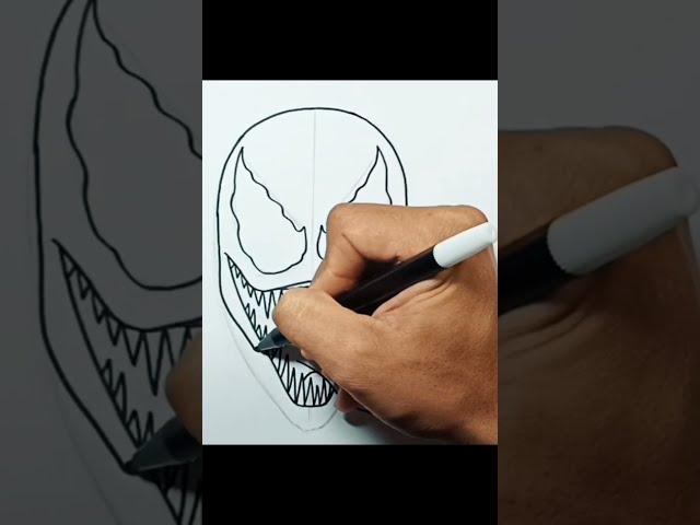 How to draw Venom Face #short