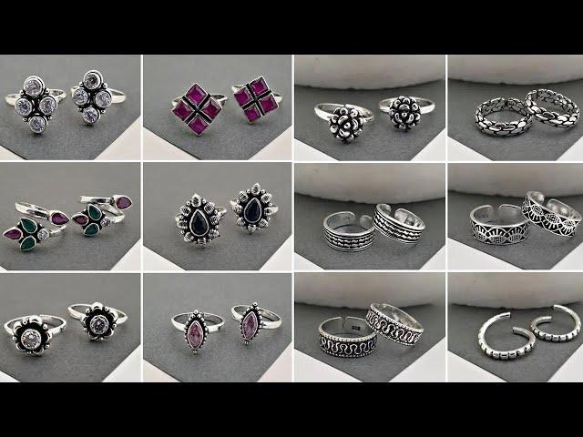 Latest silver toe rings designs // Simple stone toe rings || Shridhi Vlog