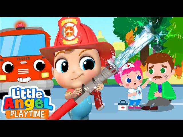 Rescue Team |Safety Song| Fun Sing Along Songs by Little Angel Playtime