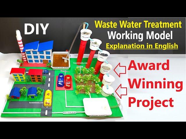 waste water treatment plant working model explanation in english | water purification | howtofunda