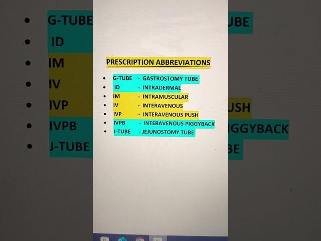 Prescription abbreviations - medical terminology - medtalks
