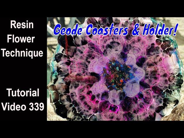 Resin Flower Technique/ Geode Coasters and Holder/ Start to Finish
