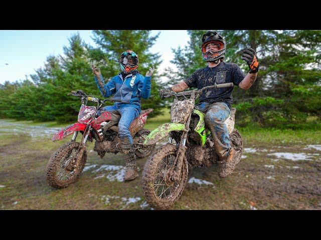 Pit Bike Race in the Muddiest Conditions