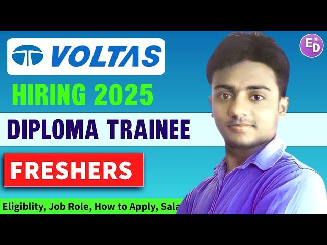 TATA VOLTAS is Hiring 2025। Diploma Engineers। Freshers। Tata Jobs 2025। Hiring 2025। Jobs 2025