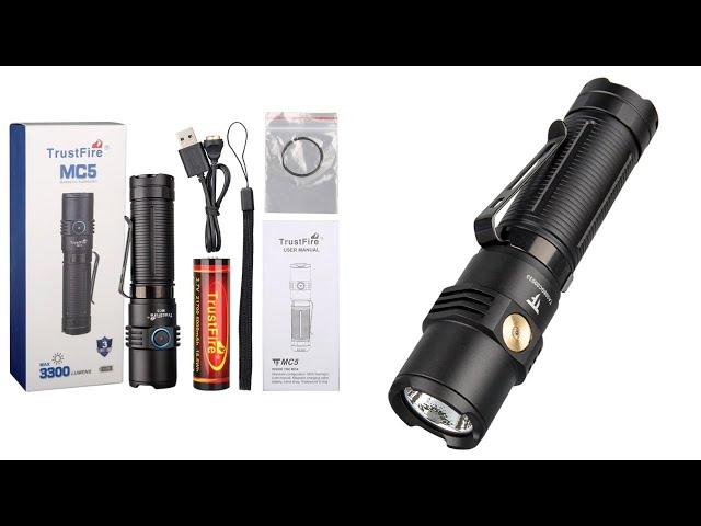 TrustFire MC5 3300 Lumen Rechargeable Flashlight  See discount code below !