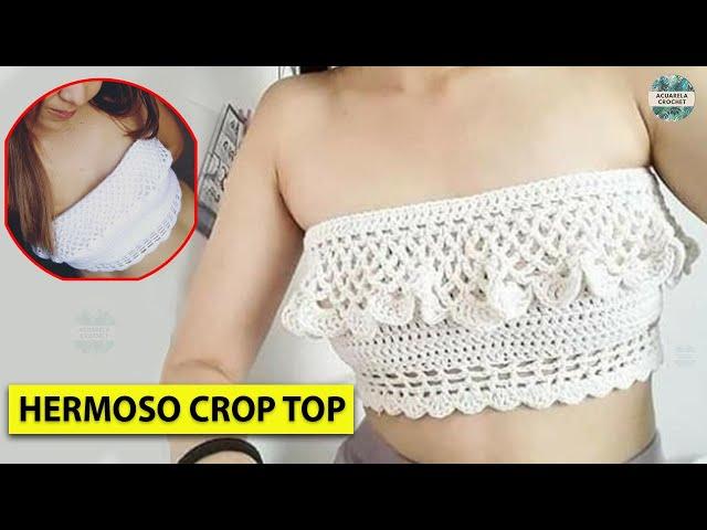 Tejer HERMOSO CROP TOP en crochet  BIEN EXPLICADO  PASO A PASO