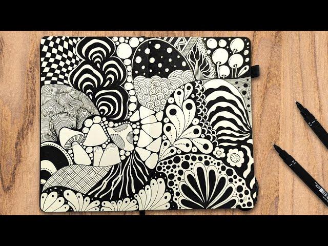 Zentangle Patterns for Beginners | How to Draw Zentangle Step by Step