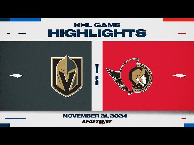 NHL Highlights | Golden Knights vs. Senators - November 21, 2024