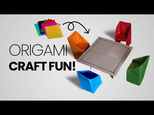 DIY Paper Craft Dining Table & Chair Set 🪑 Miniature Craft Fun!