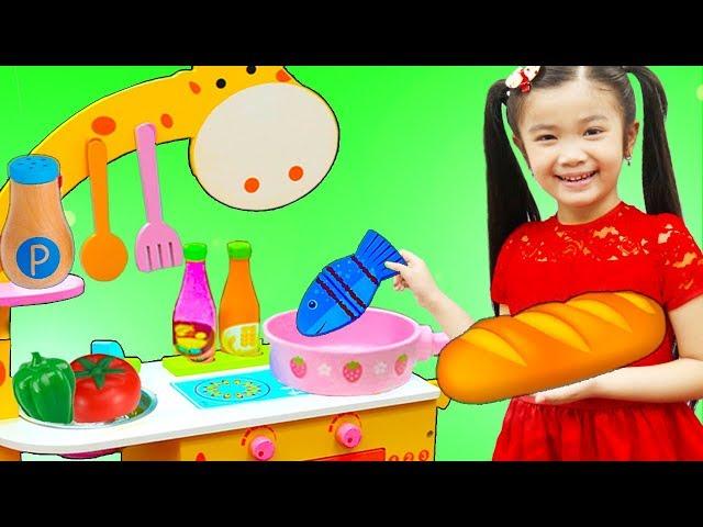 Hana Pretend Play w/ Cute Animal Kitchen Cooking Toy Kids Playset