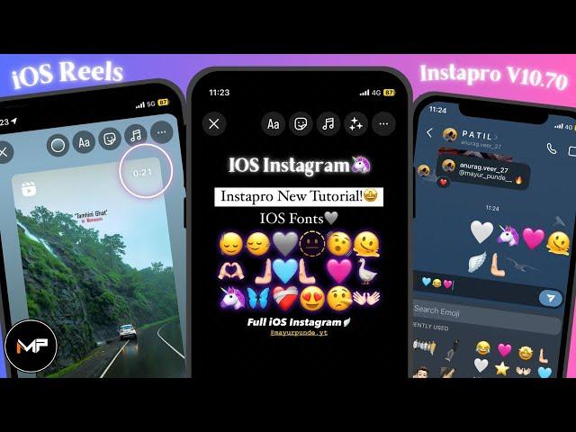 iOS Emojis + iOS Fonts | Reels Share Like IPHONE | InstaPro v10.70 | iOS Instagram For Android