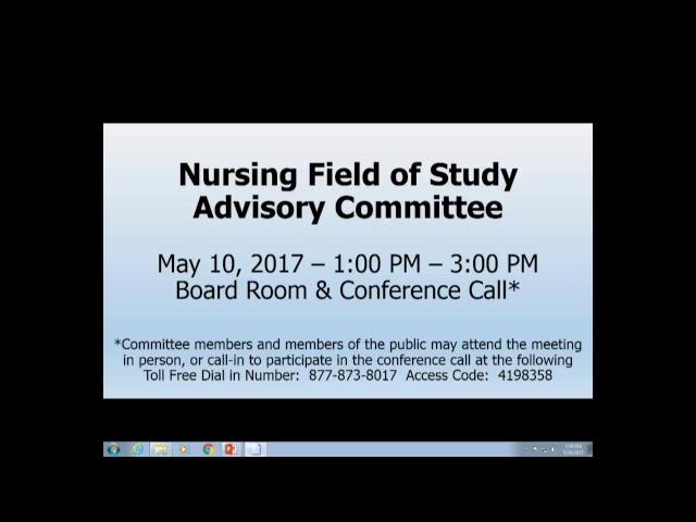 Nursing Field of Study Advisory Committee