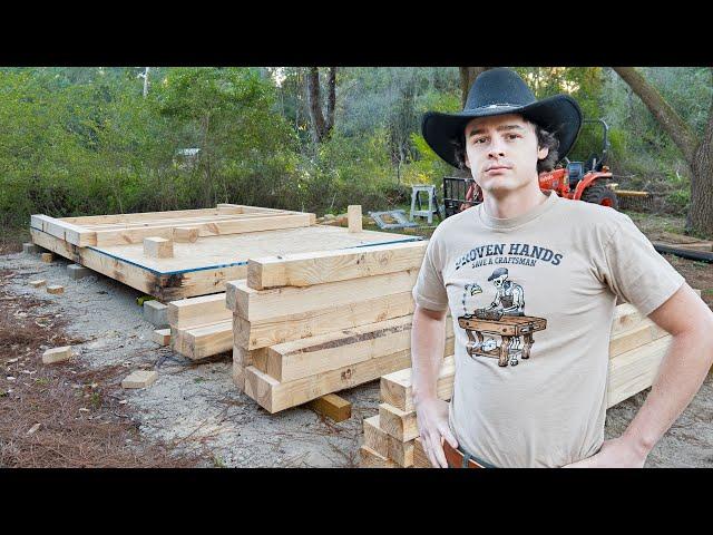 I am Building a Cabin From Scratch - Saw Milling Timbers & Building Walls