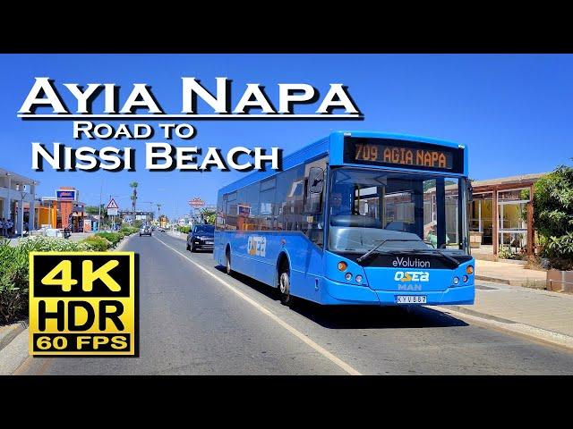 Ayia Napa Cyprus, Road to Nissi Beach , 4K 60fps HDR  Best Places  Motorbike trip , city ride