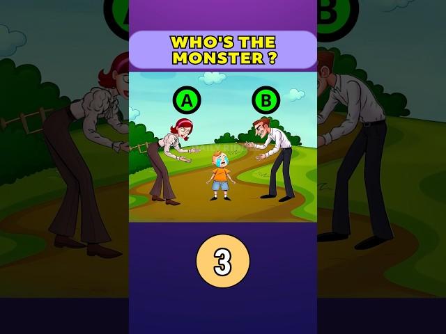 Who's the monster? #puzzle #brainteaser #quiz #logicpuzzle #mystery #logicpuzzle #riddle