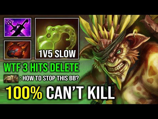 WTF 7.37 CAN'T KILL 1v5 Slow Nasal Goo 3 Hits Deleted 100% Nonstop Godlike Bristleback Dota 2