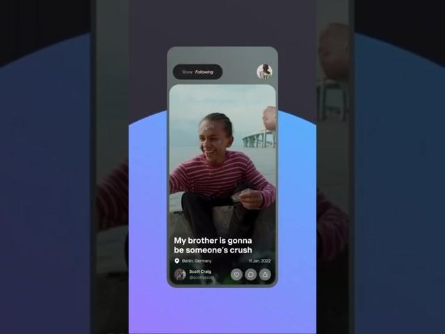 Video share mobile app design.  #ux #ui #design #uxui #uxinspiration #dribbble #uxdesign #uidesign