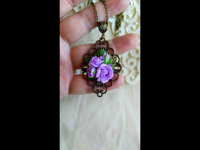 Purple flower pendant. #purplejewelry #purplependant