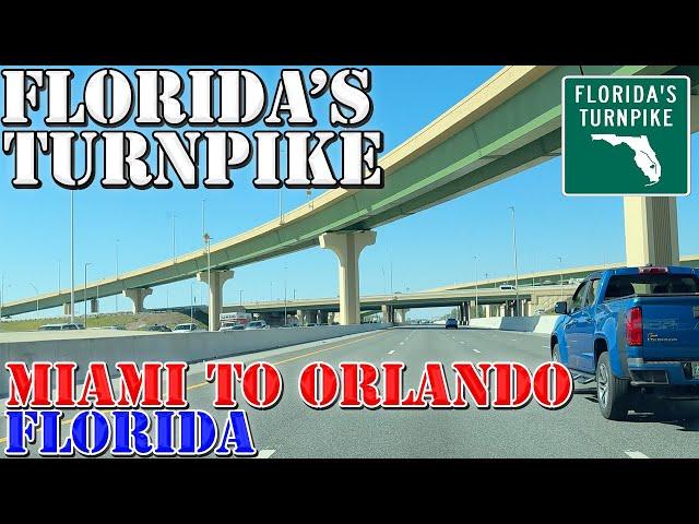 Florida's Turnpike North - Downtown Miami to Downtown Orlando - Florida - 4K Highway Drive