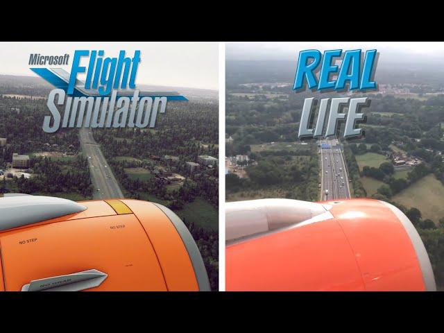 Microsoft Flight Simulator (FS2020) vs Real Life | Landing in Gatwick UK