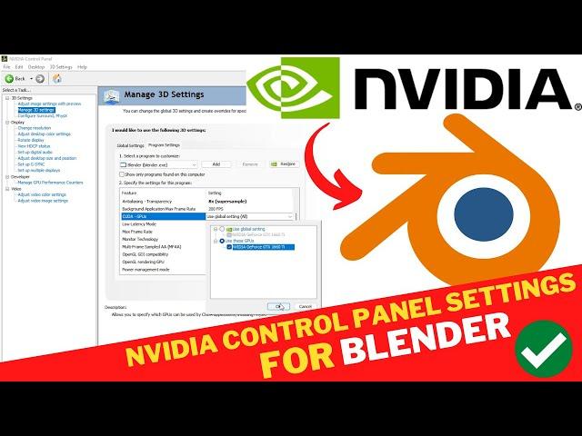 Best NVIDIA Control Panel SETTINGS for BLENDER | FIX Blender Not Using GPU To RENDER 2023