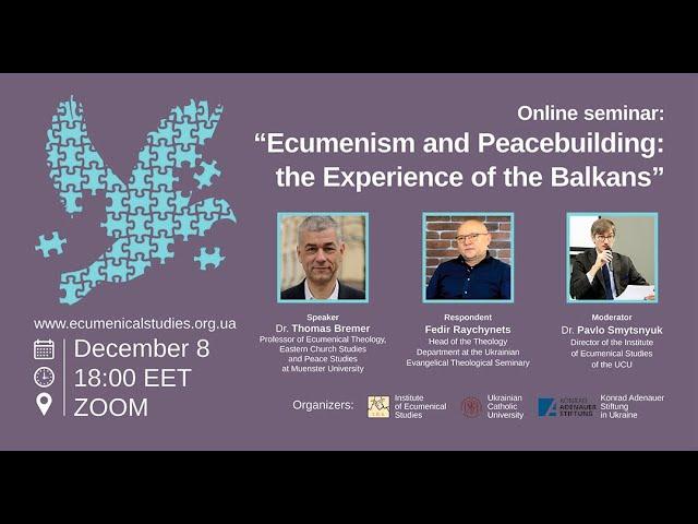 webinar “Ecumenism and Peacebuilding; the Experience of the Balkans”