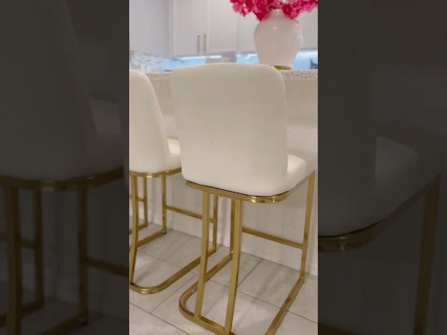 PHI VILLA Modern PU Leather Bar Stools with Golden Frame, 19"/24"/29" Height in Your Options