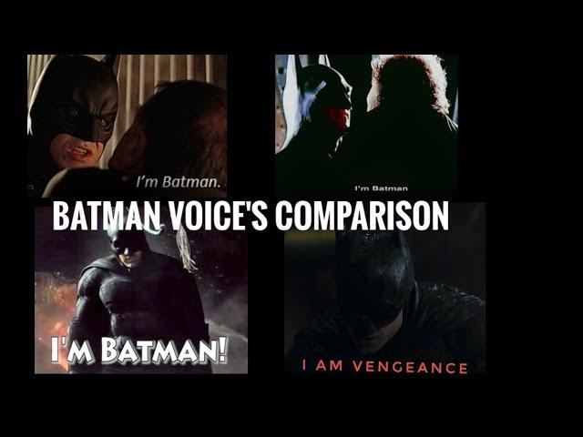 BATMAN VOICE COMPARISON KEATON,BALE, AFFLECK AND PATTISON