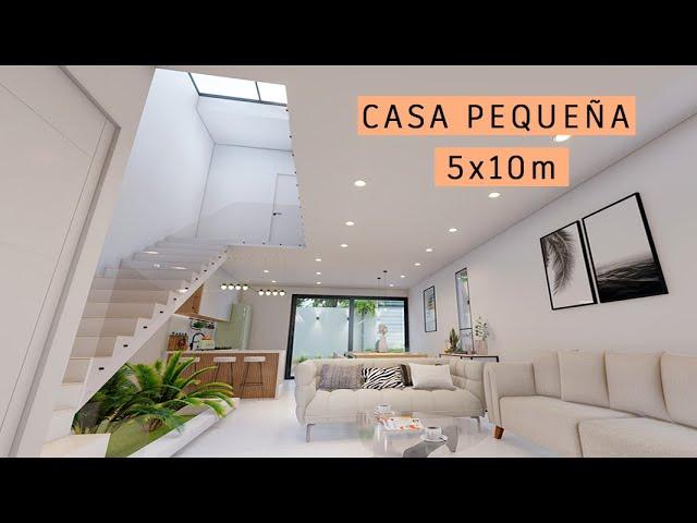 Pequeña casa 5x10 metros - 2 PISOS CON 3 DORMITORIOS