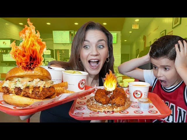 We tried the SPICIEST CHICKEN SANDWICH | HELL FIRE LEVEL SPICE!!
