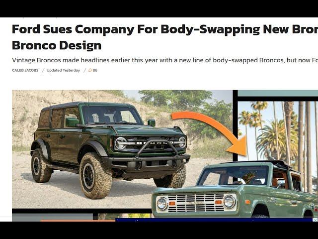 #YDBTDAILY ford sues company re-creating vintage broncos on modern frames.