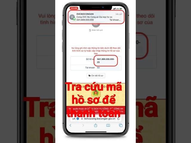 Cách tra cứu mã hồ sơ trên Cổng dịch vụ công #shorts