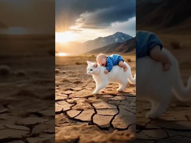 cat rescue baby from zombie 