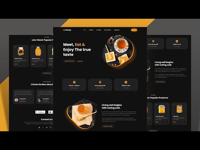 Build a Complete Responsive ' Food / Restaurant ' Website using HTML CSS Javascript