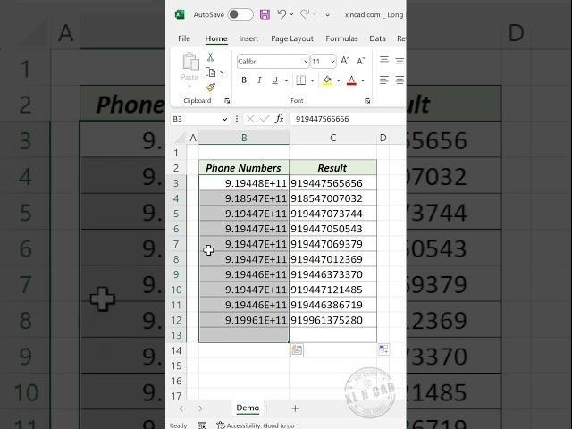 Get rid of Scientific Notation and display Numbers in proper format in Excel