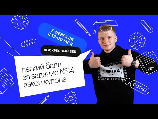 Легкий балл за задание №14. Закон Кулона | ЕГЭ ФИЗИКА 2021 | Онлайн-школа СОТКА