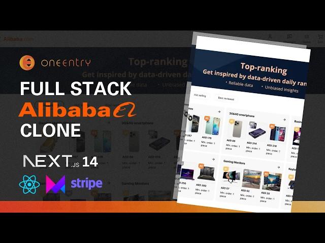 Build an Alibaba Clone with Next.js 14 (‪OneEntry Headless CMS, Shadcn, Framer Motion, Auth, Stripe)