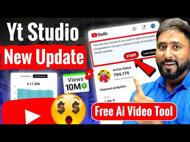 Yt Studio New Update - अब Yt Studio में Ai से Video बनाओ Channel Monetize | Youtube New Update