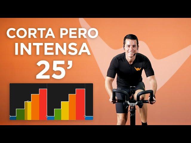 Clase completa ciclo indoor corta pero intensa en 25 minutos