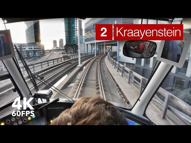 Driving a tram THROUGH the LIBRARY |  HTM Line 2 |  The Hague | 4K Tram Cabview | Siemens Avenio