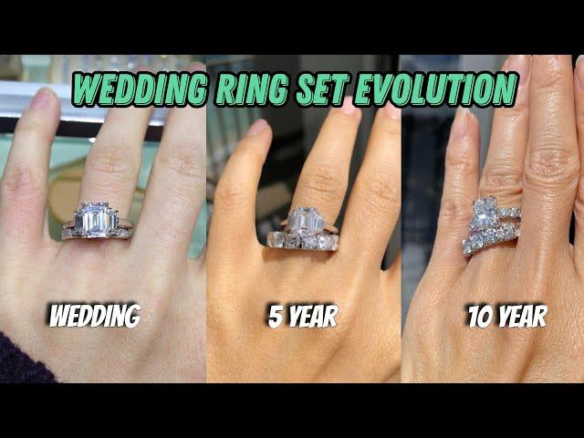 My wedding ring set evolution | Designing anniversary ring upgrades | Wedding Band Sets & Pairings